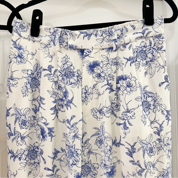 Jason Wu Linen Blend Halter Vest Style Top Wide Leg Pants Blue White Set 4 NEW - Picture 7 of 11